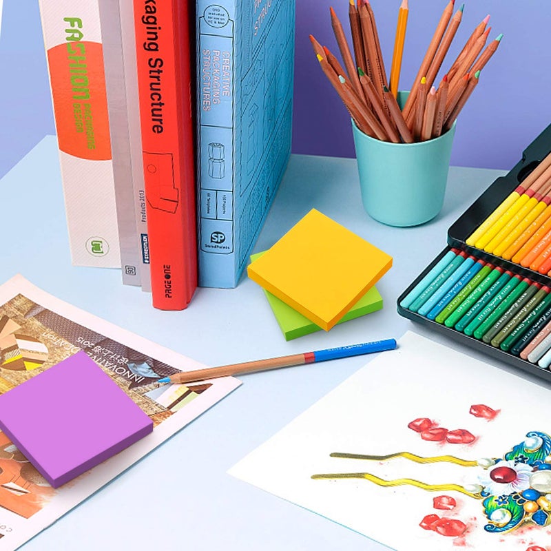 OSBOO Sticky Notes 3x3 Self-Stick Notes Pads with 6 Bright Colors, Easy to Post for Office, School, Home, 6 Pads/Pack, 100 Sheets/Pad(Standard) - Image 4